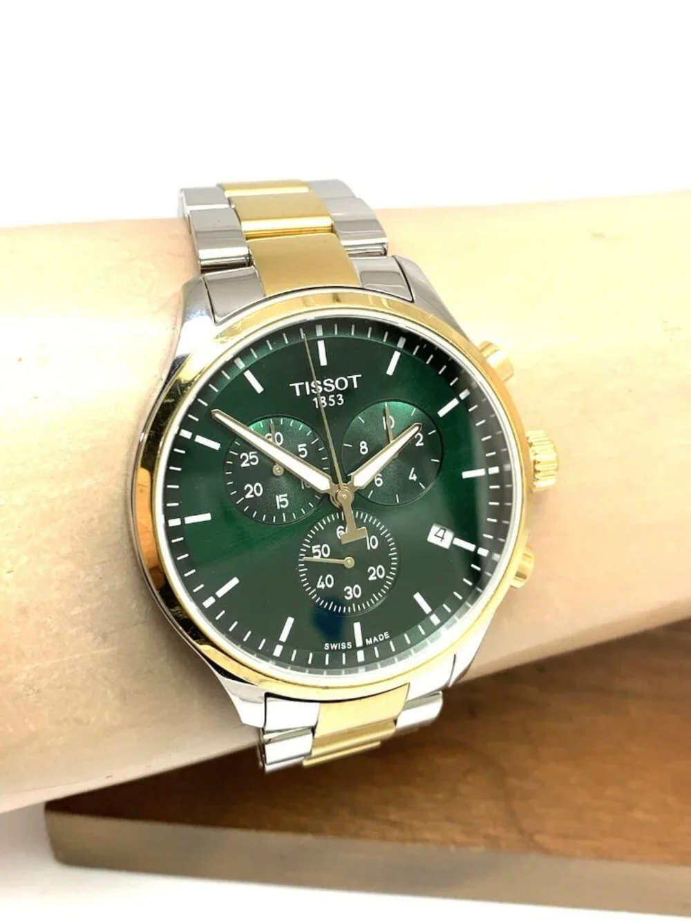 Tissot Men’s Watch Swiss Quartz Chronograph Green Dial Two Tone T1166172209100